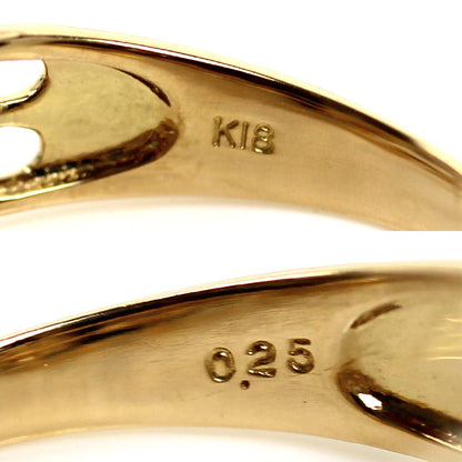 K18YG イエローゴールド リング・指輪 ダイヤモンド0.25ct 13号 2.8g レディース【中古】