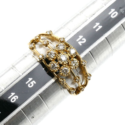 K18YG イエローゴールド リング・指輪 ダイヤモンド0.25ct 13号 2.8g レディース【中古】