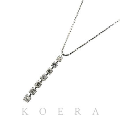 Pt850プラチナ ネックレス ダイヤモンド0.67ct 3.4g ～45cm レディース【中古】