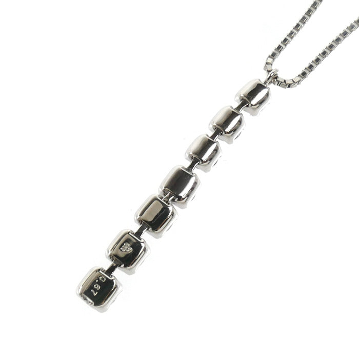 Pt850プラチナ ネックレス ダイヤモンド0.67ct 3.4g ～45cm レディース【中古】
