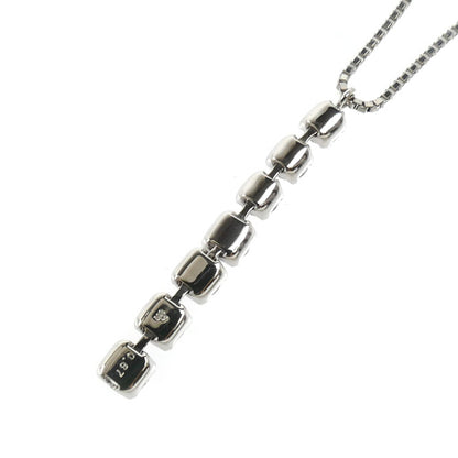 Pt850プラチナ ネックレス ダイヤモンド0.67ct 3.4g ～45cm レディース【中古】