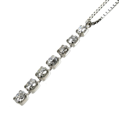 Pt850プラチナ ネックレス ダイヤモンド0.67ct 3.4g ～45cm レディース【中古】