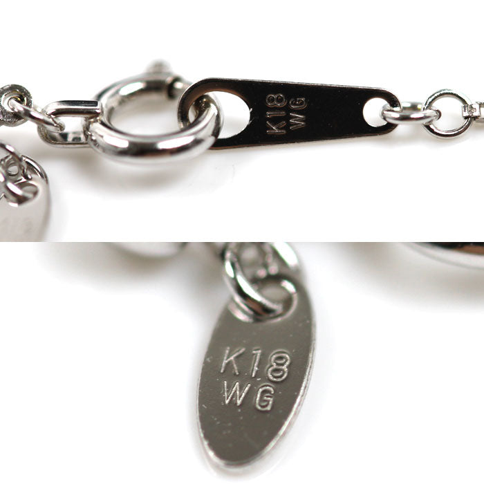 K18WG ホワイトゴールド ネックレス ベネチアン 1.8g ～45cm フリーチェーン レディース【中古】