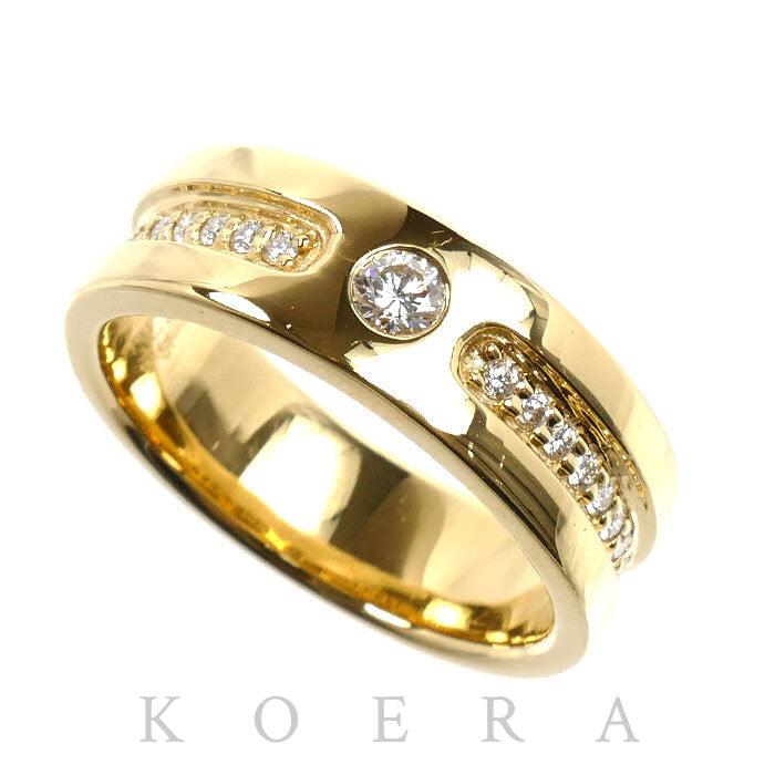 K18YG イエローゴールド リング・指輪 ダイヤモンド0.135ct/0.18ct 20号 12.5g メンズ【中古】