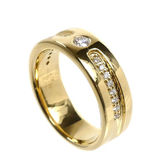 K18YG イエローゴールド リング・指輪 ダイヤモンド0.135ct/0.18ct 20号 12.5g メンズ【中古】