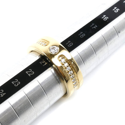 K18YG イエローゴールド リング・指輪 ダイヤモンド0.135ct/0.18ct 20号 12.5g メンズ【中古】