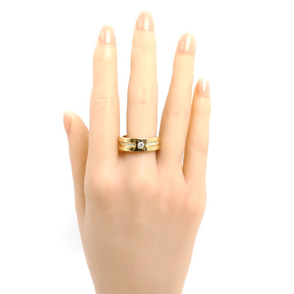 K18YG イエローゴールド リング・指輪 ダイヤモンド0.135ct/0.18ct 20号 12.5g メンズ【中古】