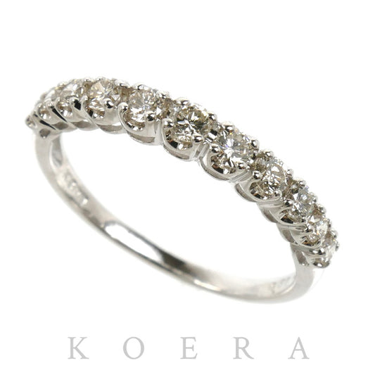 K18WG ホワイトゴールド ハーフエタニティ リング・指輪 ダイヤモンド0.50ct 12号 1.8g レディース【中古】