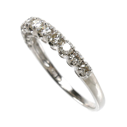 K18WG ホワイトゴールド ハーフエタニティ リング・指輪 ダイヤモンド0.50ct 12号 1.8g レディース【中古】