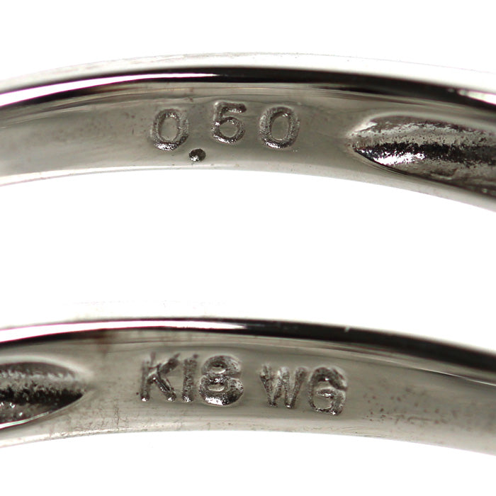 K18WG ホワイトゴールド ハーフエタニティ リング・指輪 ダイヤモンド0.50ct 12号 1.8g レディース【中古】