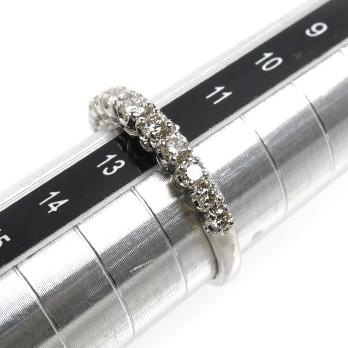 K18WG ホワイトゴールド ハーフエタニティ リング・指輪 ダイヤモンド0.50ct 12号 1.8g レディース【中古】