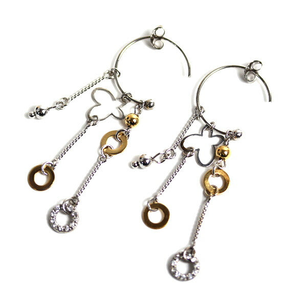 シルバー キュービックジルコニア ピアス キュービックジルコニア 4.8g レディース【未使用】【買取品】