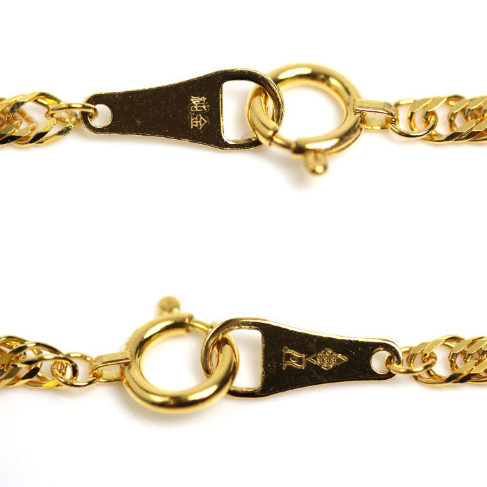 K24YG イエローゴールド ネックレス 喜平6面トリプルカット 9.3g 50cm ユニセックス【未使用】【買取品】