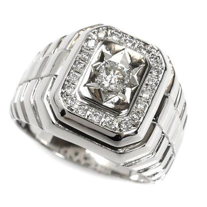 Pt900プラチナ リング・指輪 ダイヤモンド0.50ct 23.5号 26.9g メンズ【中古】