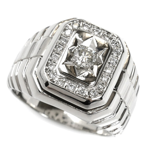 Pt900プラチナ リング・指輪 ダイヤモンド0.50ct 23.5号 26.9g メンズ【中古】