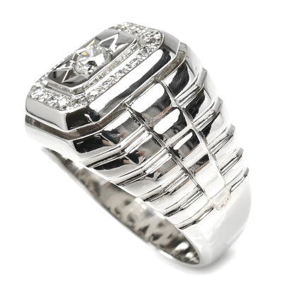 Pt900プラチナ リング・指輪 ダイヤモンド0.50ct 23.5号 26.9g メンズ【中古】