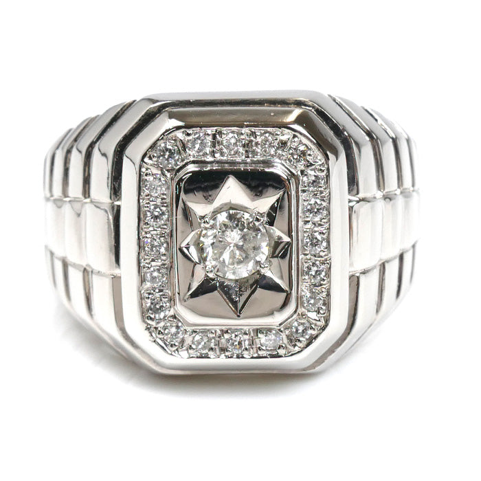 Pt900プラチナ リング・指輪 ダイヤモンド0.50ct 23.5号 26.9g メンズ【中古】