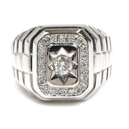 Pt900プラチナ リング・指輪 ダイヤモンド0.50ct 23.5号 26.9g メンズ【中古】