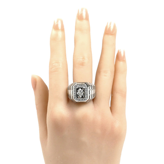 Pt900プラチナ リング・指輪 ダイヤモンド0.50ct 23.5号 26.9g メンズ【中古】