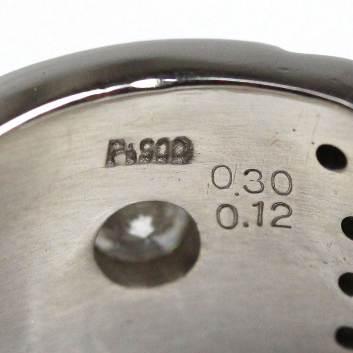 Pt900プラチナ リング・指輪 ダイヤモンド0.30ct/0.12ct 21号 18.6g メンズ【中古】