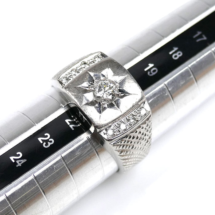 Pt900プラチナ リング・指輪 ダイヤモンド0.30ct/0.12ct 21号 18.6g メンズ【中古】