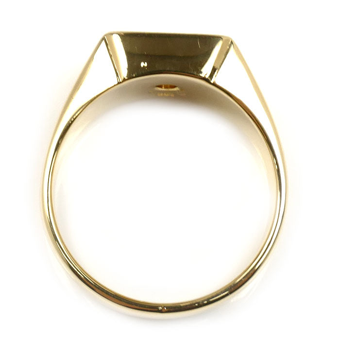 K18YG イエローゴールド 印台 リング・指輪 ダイヤモンド0.25ct 25号 23.6g メンズ【中古】【美品】