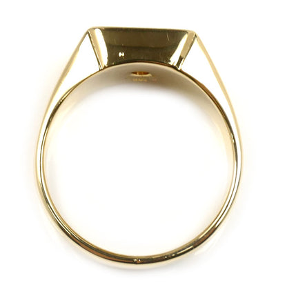 K18YG イエローゴールド 印台 リング・指輪 ダイヤモンド0.25ct 25号 23.6g メンズ【中古】【美品】