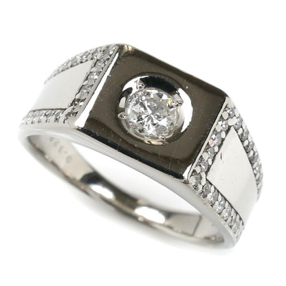 Pt900プラチナ リング・指輪 ダイヤモンド0.32ct/0.39ct 18号 13.1g メンズ【中古】