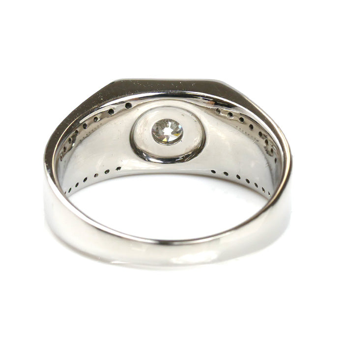 Pt900プラチナ リング・指輪 ダイヤモンド0.32ct/0.39ct 18号 13.1g メンズ【中古】