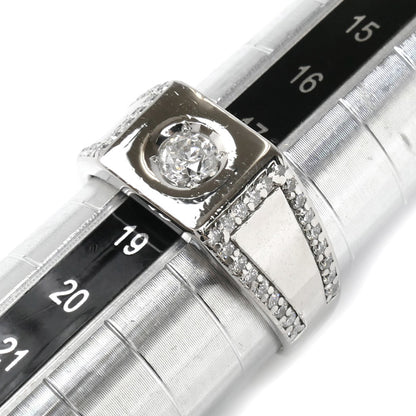 Pt900プラチナ リング・指輪 ダイヤモンド0.32ct/0.39ct 18号 13.1g メンズ【中古】