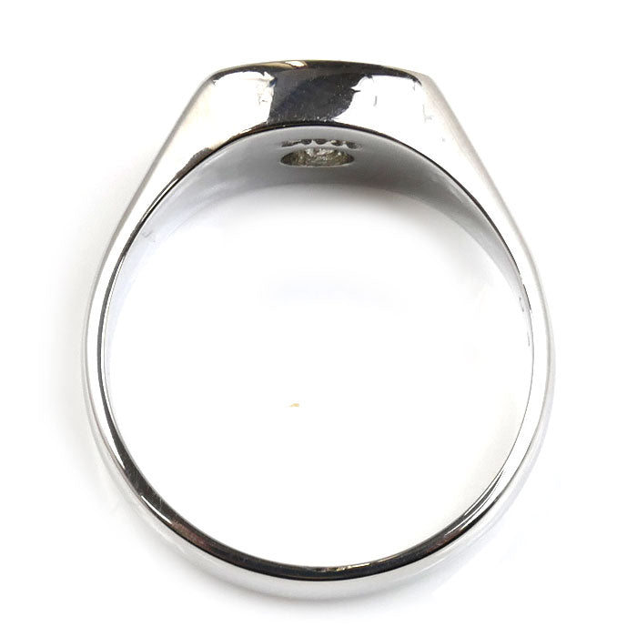 Pt850プラチナ 印台 リング・指輪 ダイヤモンド0.43ct 18.5号 14.1g メンズ【中古】【美品】