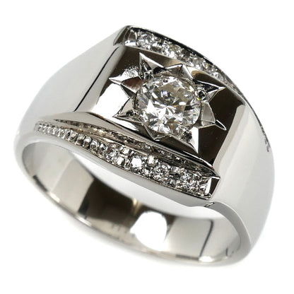 Pt850プラチナ リング・指輪 ダイヤモンド0.532ct/0.07ct 22号 17.6g メンズ【中古】【美品】