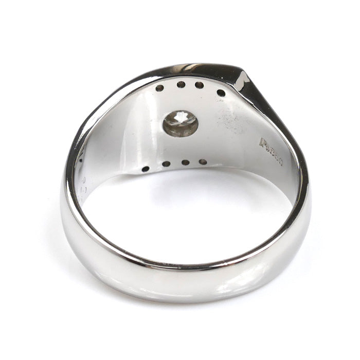 Pt850プラチナ リング・指輪 ダイヤモンド0.532ct/0.07ct 22号 17.6g メンズ【中古】【美品】