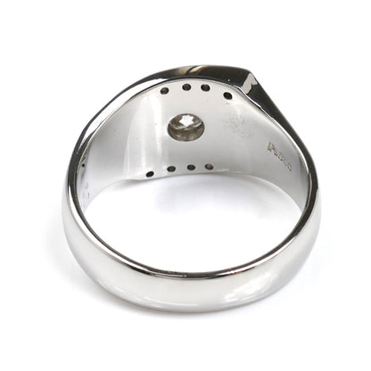 Pt850プラチナ リング・指輪 ダイヤモンド0.532ct/0.07ct 22号 17.6g メンズ【中古】【美品】