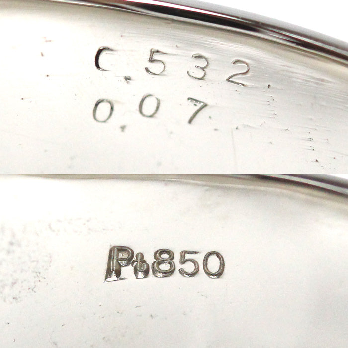 Pt850プラチナ リング・指輪 ダイヤモンド0.532ct/0.07ct 22号 17.6g メンズ【中古】【美品】