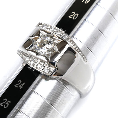 Pt850プラチナ リング・指輪 ダイヤモンド0.532ct/0.07ct 22号 17.6g メンズ【中古】【美品】