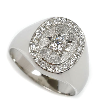 Pt900プラチナ リング・指輪 ダイヤモンド0.28ct/0.205ct 22.5号 19.7g メンズ【中古】【美品】