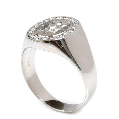 Pt900プラチナ リング・指輪 ダイヤモンド0.28ct/0.205ct 22.5号 19.7g メンズ【中古】【美品】