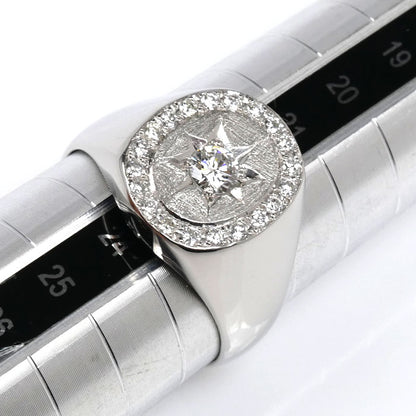 Pt900プラチナ リング・指輪 ダイヤモンド0.28ct/0.205ct 22.5号 19.7g メンズ【中古】【美品】