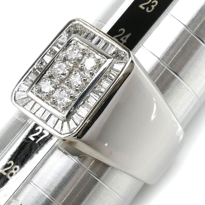 K18WG ホワイトゴールド リング・指輪 ダイヤモンド 25号 13.7g メンズ【中古】【美品】