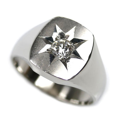 Pt900プラチナ リング・指輪 ダイヤモンド0.29ct 20号 15.3g メンズ【中古】