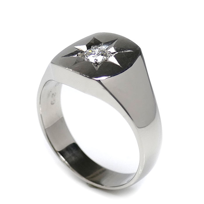 Pt900プラチナ リング・指輪 ダイヤモンド0.29ct 20号 15.3g メンズ【中古】