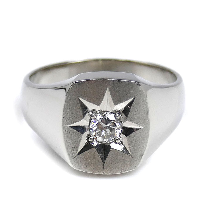 Pt900プラチナ リング・指輪 ダイヤモンド0.29ct 20号 15.3g メンズ【中古】