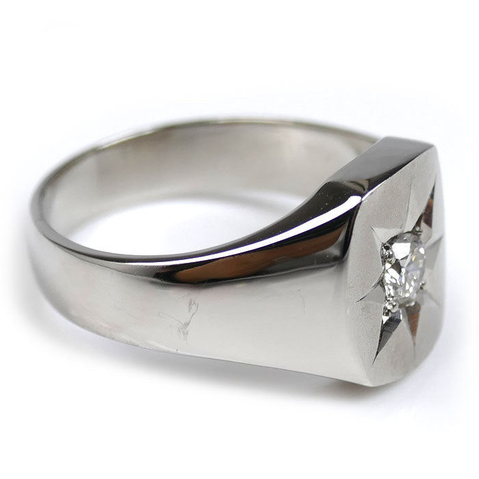 Pt900プラチナ リング・指輪 ダイヤモンド0.29ct 20号 15.3g メンズ【中古】