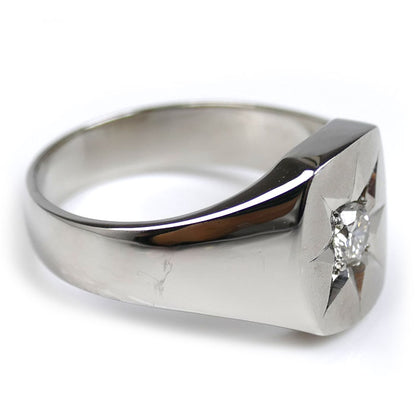 Pt900プラチナ リング・指輪 ダイヤモンド0.29ct 20号 15.3g メンズ【中古】