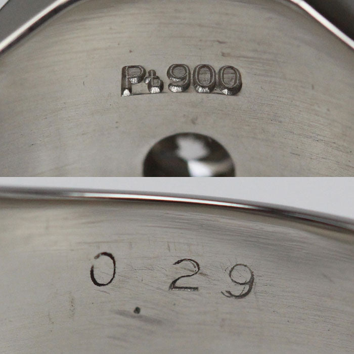 Pt900プラチナ リング・指輪 ダイヤモンド0.29ct 20号 15.3g メンズ【中古】
