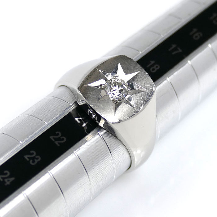 Pt900プラチナ リング・指輪 ダイヤモンド0.29ct 20号 15.3g メンズ【中古】