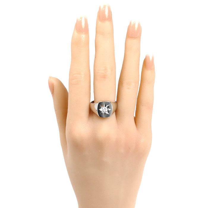 Pt900プラチナ リング・指輪 ダイヤモンド0.29ct 20号 15.3g メンズ【中古】