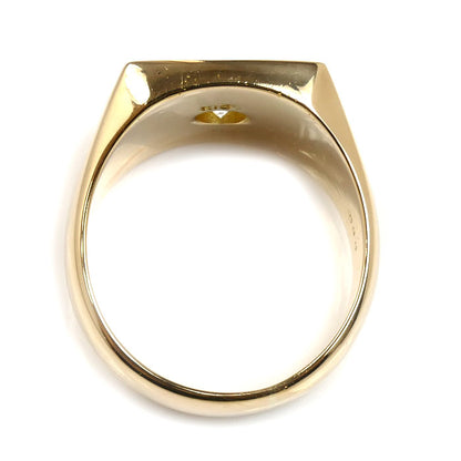 K18YG イエローゴールド 印台 リング・指輪 ダイヤモンド0.3ct 22号 23.3g メンズ【中古】【美品】