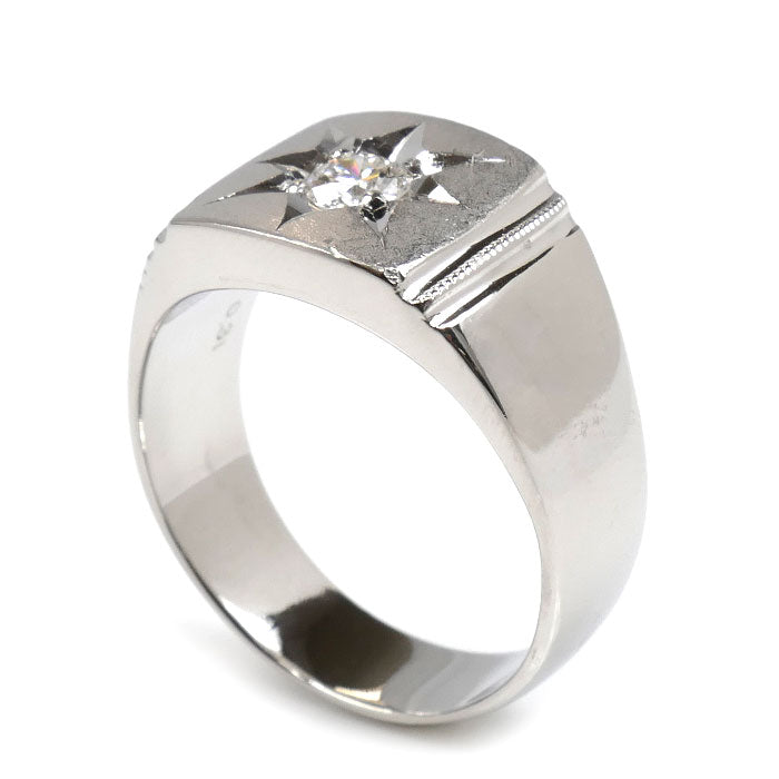 Pt900プラチナ リング・指輪 ダイヤモンド0.31ct 20号 18.8g メンズ【中古】【美品】